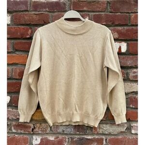 Vintage Sarah Bentley Women's Mock Neck Metallic Knit Sweater‎ Size Medium